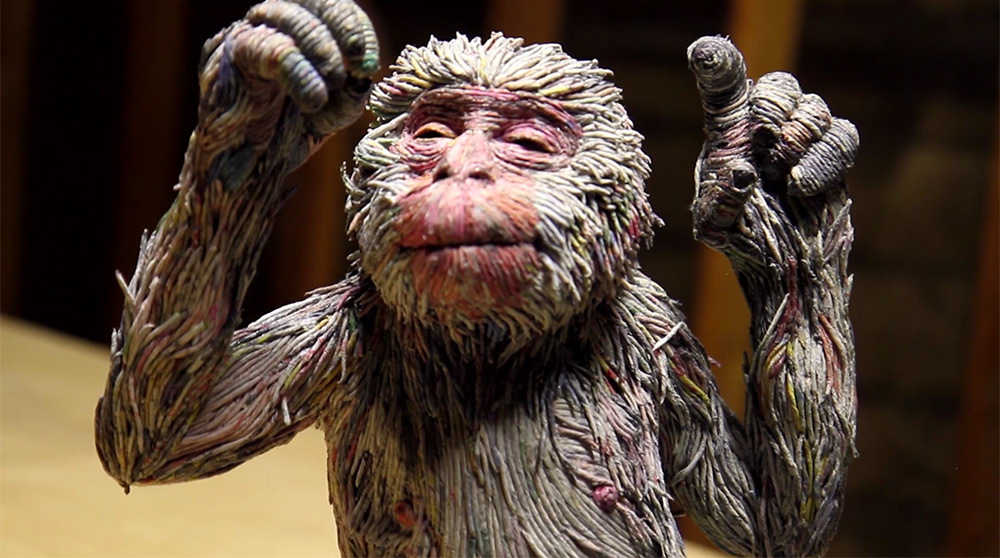 Newspaper sculptures - Newspapers, Glue, Japan, Japanese macaque, Longpost, Video, , Sculptures from the newspaper