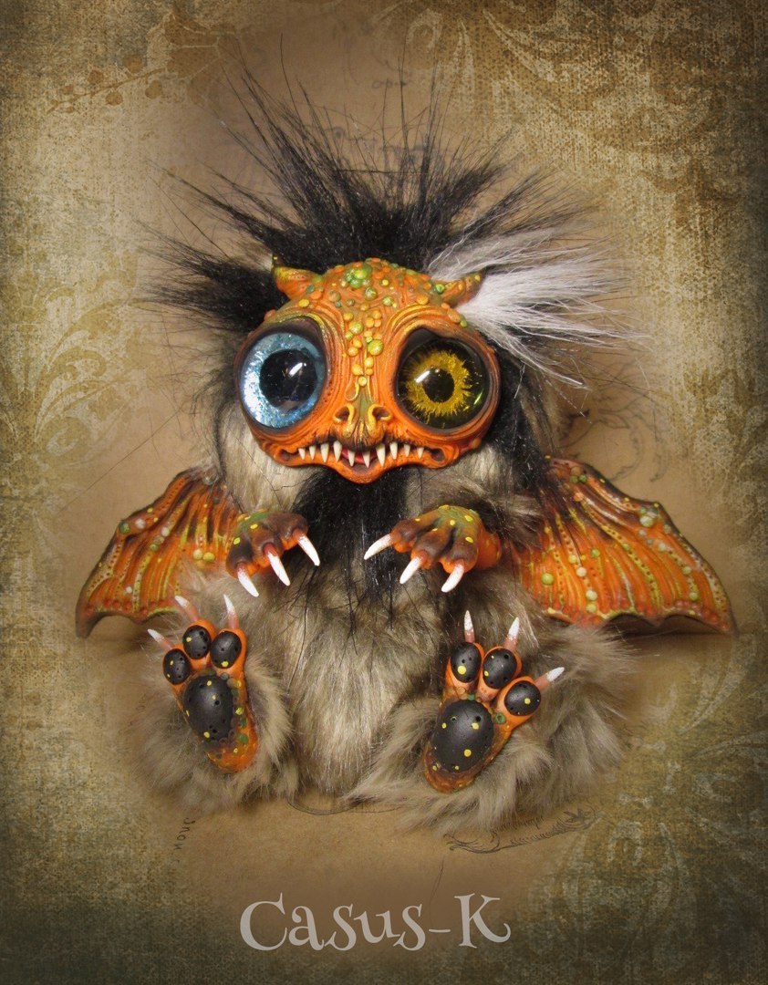 Naughty Pumpkin Dragon! (Halloween collection) - My, Halloween, Author's toy, Longpost