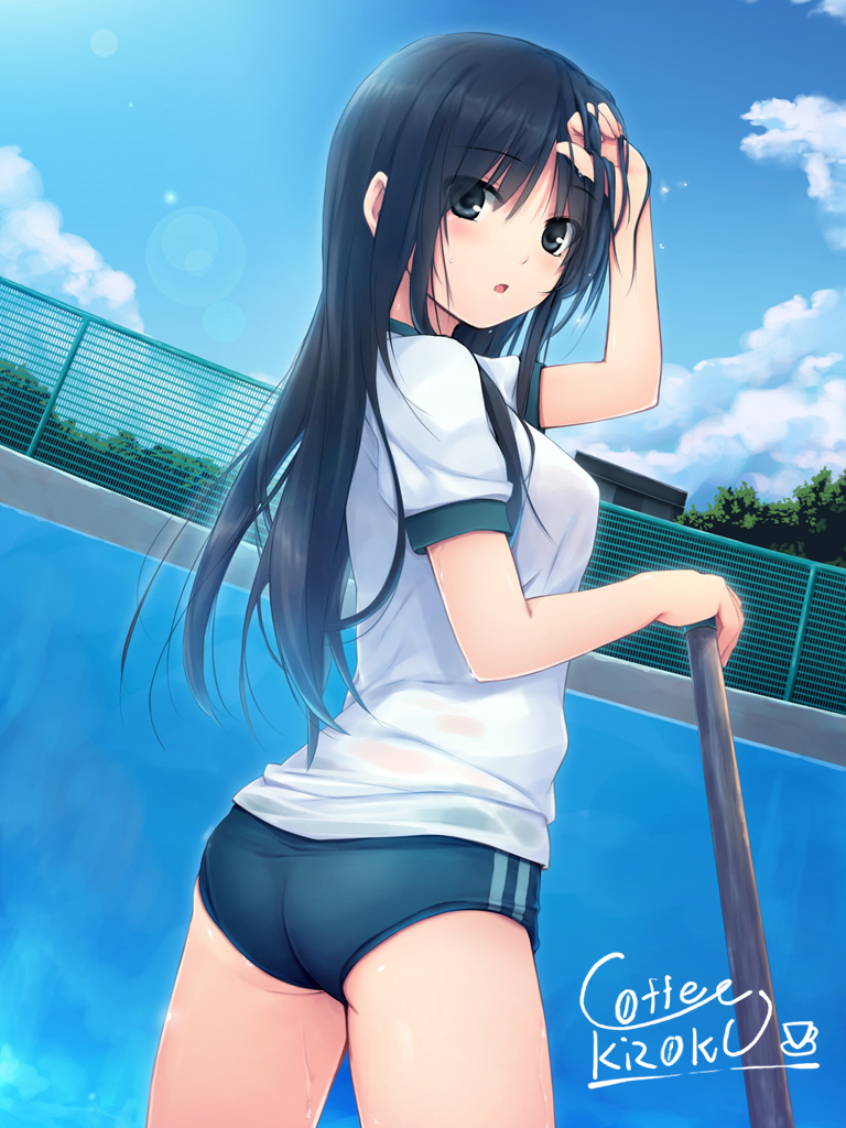 Anime girl in gym uniform
