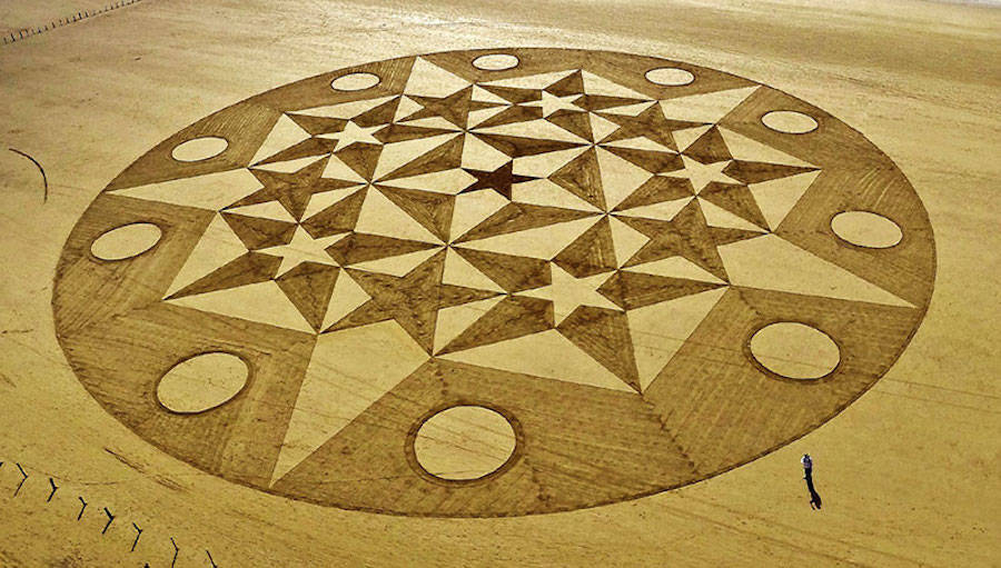 Gorgeous geometric patterns in the sand - Longpost, Photo, Geometry, Drawing in the sand