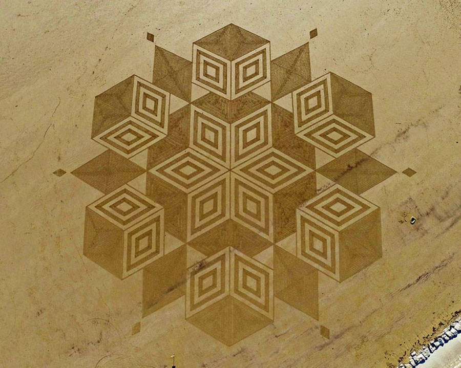 Gorgeous geometric patterns in the sand - Longpost, Photo, Geometry, Drawing in the sand