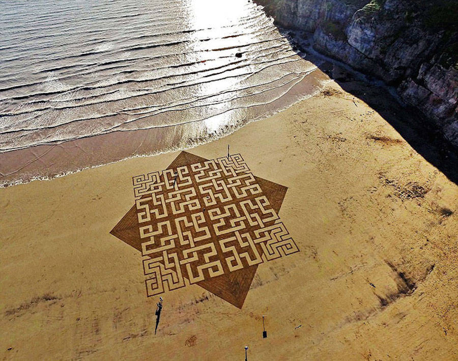 Gorgeous geometric patterns in the sand - Longpost, Photo, Geometry, Drawing in the sand