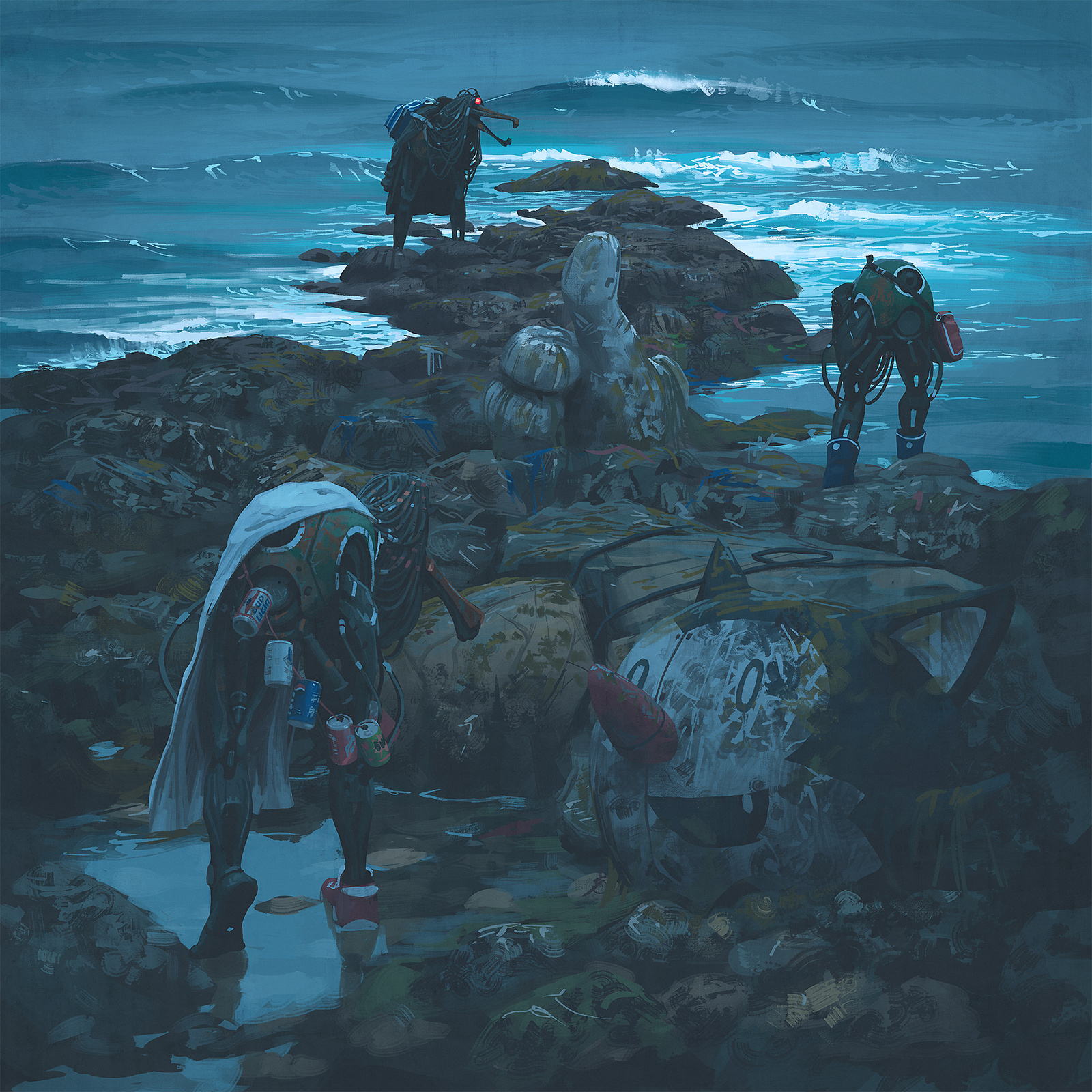 Stranded / Stranded brand ambassador - Art, Shallow, Shore, Birds, Simon stalenhag, Longpost