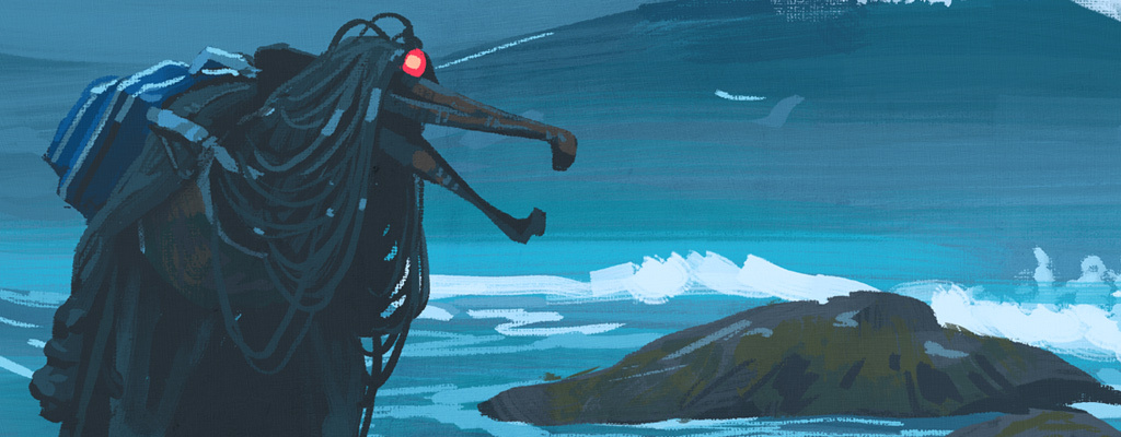 Stranded / Stranded brand ambassador - Art, Shallow, Shore, Birds, Simon stalenhag, Longpost