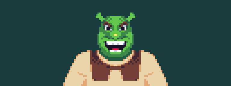 Kek! (Shrek, pixel dailies) - My, Pixel dailies, Pixel Art, Shrek, Cake