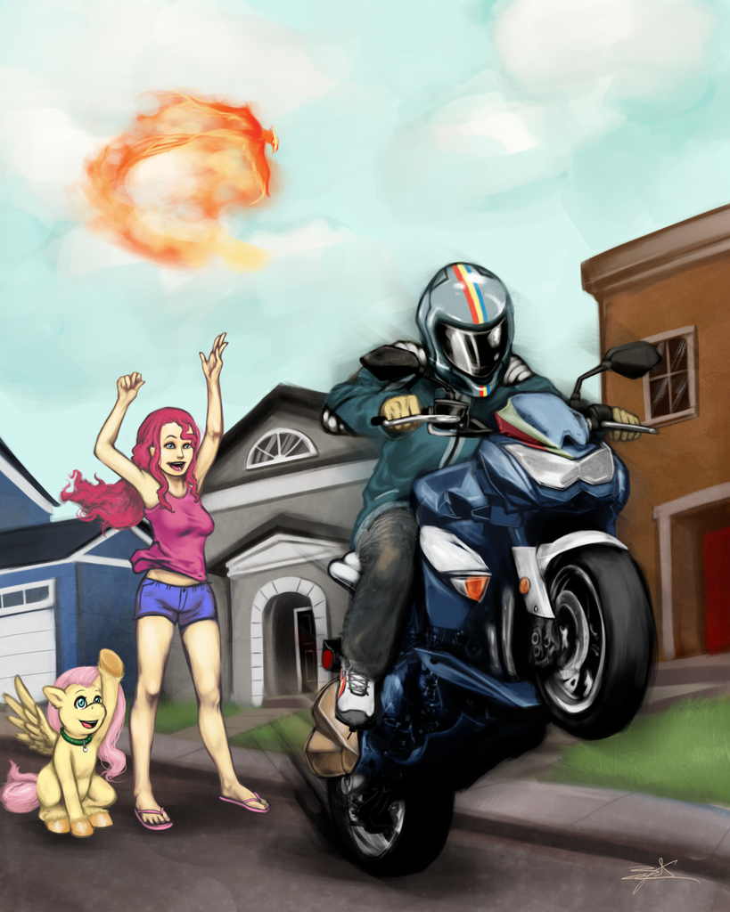 rainbow racer - My little pony, Futashy, Pinkie pie, Rainbow dash, Humanization