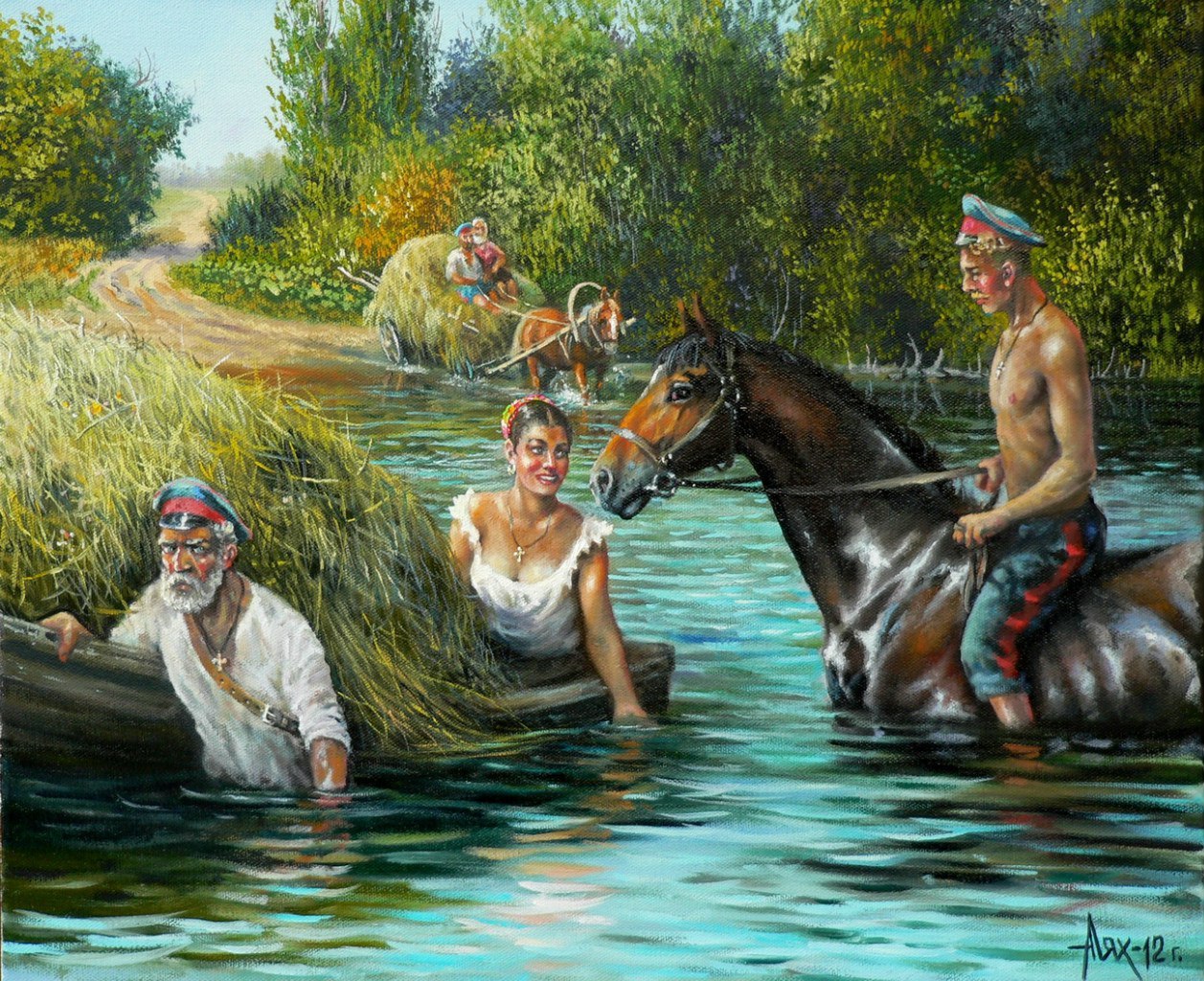 Why is the old Cossack unhappy? There are versions? - Painting, Cossacks, River