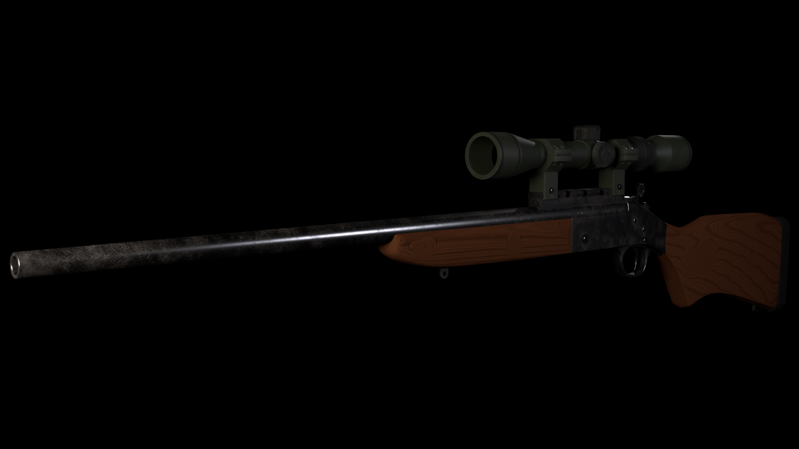 Rifle in Cycles - My, Weapon, 3D, Blender, Cycles, Pbr