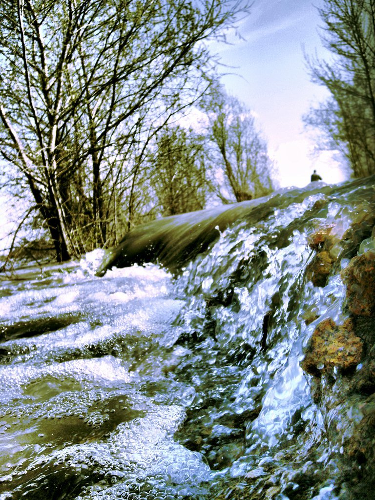 Stream of melted Altai water - My, Water, Spring, High water, Altai, Nokia Lumia, Flood, Altai Republic