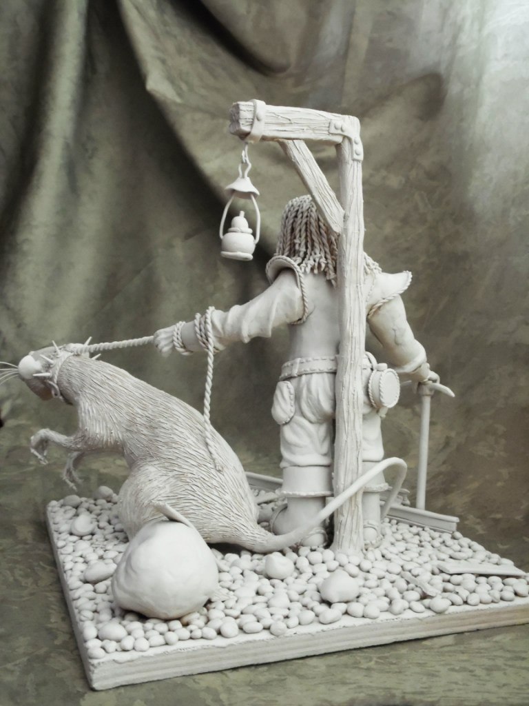 Dwarf with a rat. - My, Gnomes, Rat, With your own hands, Plasticine, Longpost