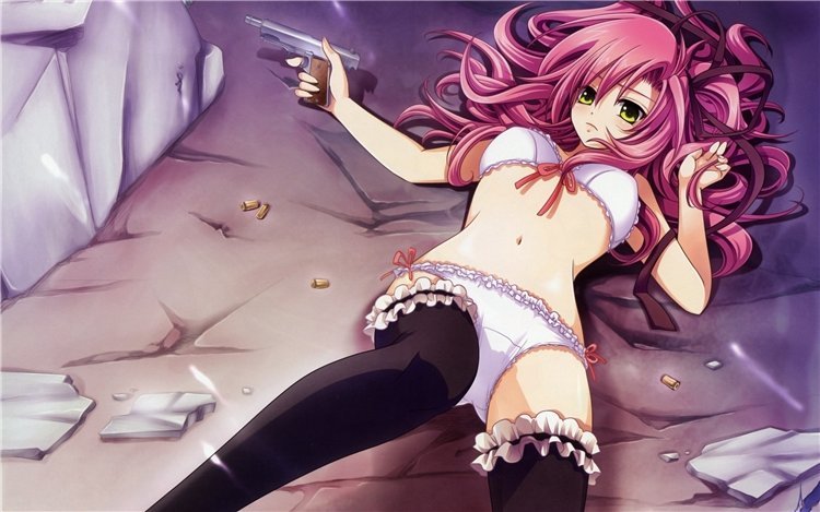 White pink swirl - NSFW, Anime, Maid Cafe, Housemaid, Anime art, 2D, Longpost, Strawberry