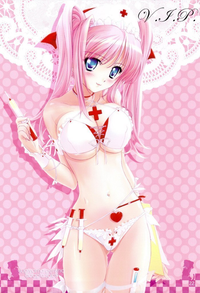 White pink swirl - NSFW, Anime, Maid Cafe, Housemaid, Anime art, 2D, Longpost, Strawberry