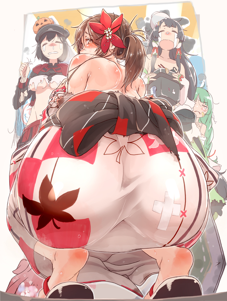 Uwaa... - Anime, Anime art, Kantai collection, Akitsu Maru, Amagi, Mizuho, Yuugumo, 