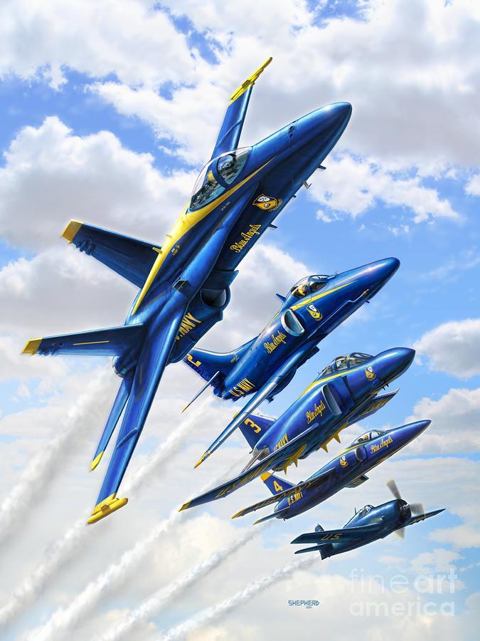 Blue Angels - Арт, Самолет, Пилотаж