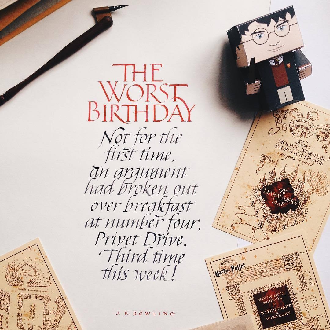 Harry Potter lovers on All Saints' Eve - Calligraphy, Harry Potter, , Lettering, Longpost