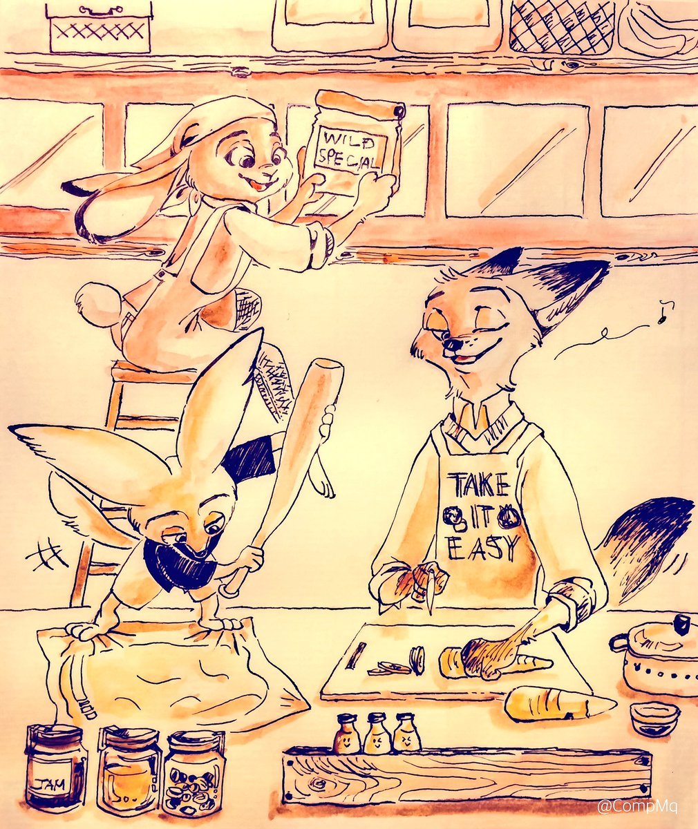 Sketches by compmq - Zootopia, Zootopia, Nick and Judy, , , Longpost, Finnick the Fennec