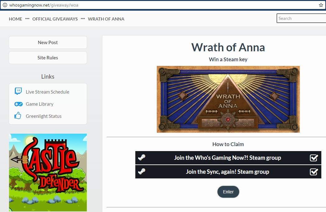 We get the game Wrath of Anna. - Freebie, Steam