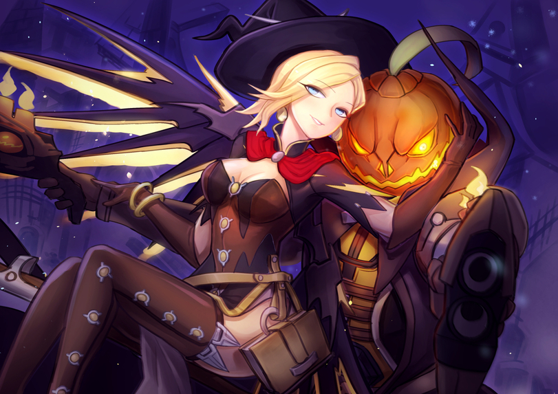 Witch - NSFW, Overwatch, Mercy, Booty, Boobs, Beautiful girl, Blizzard, Longpost