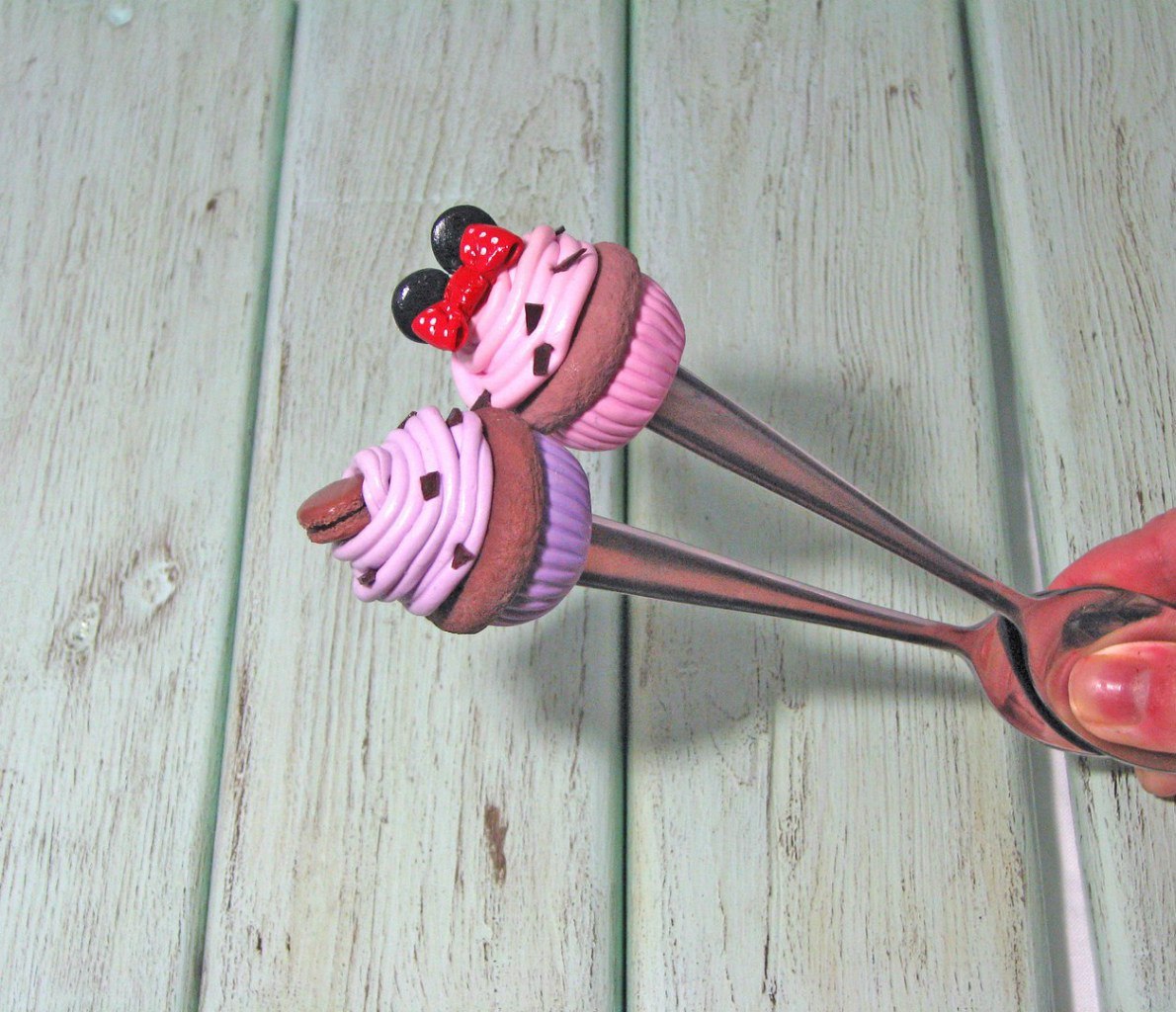 Polymer clay spoons - My, Polymer clay, A spoon, Handmade, Spoon decor, Longpost