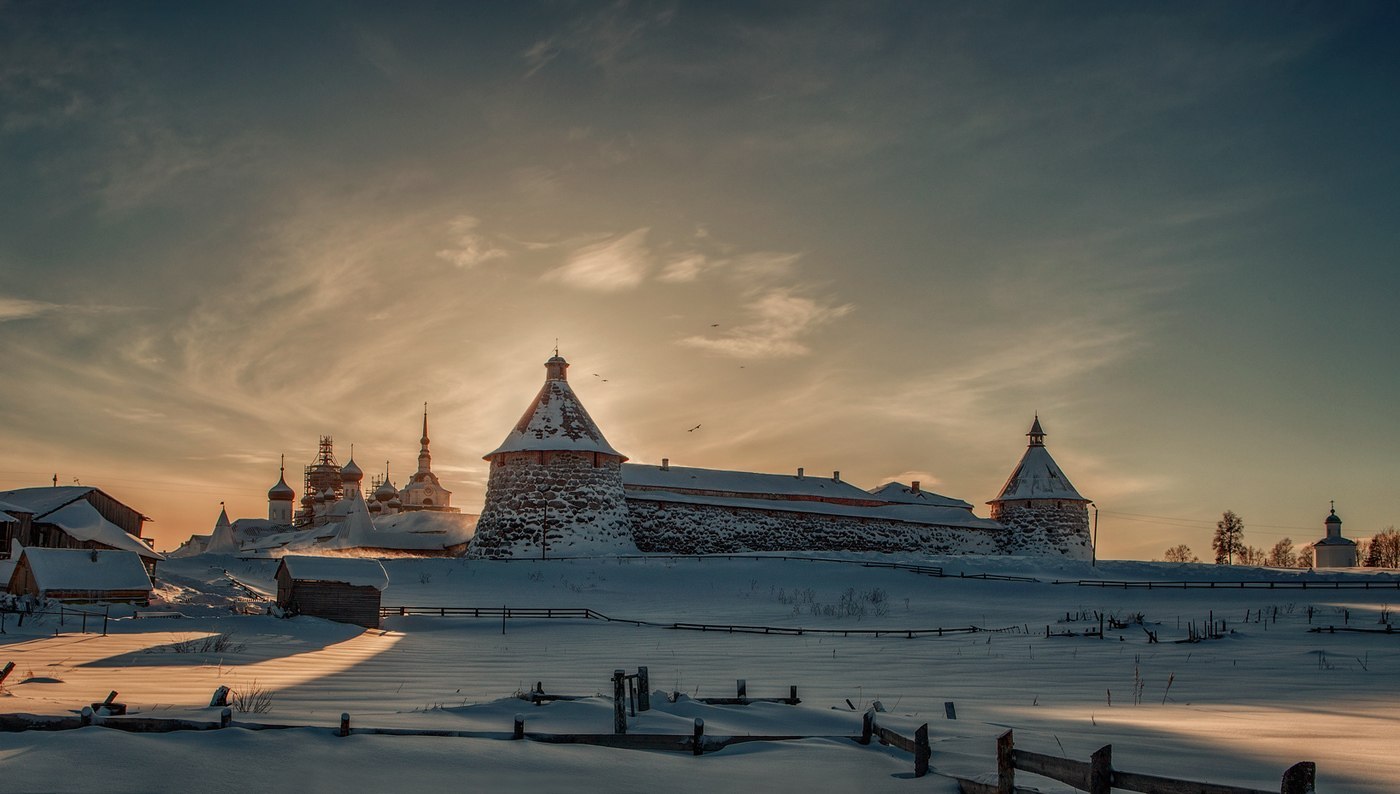 Соловецкий монастырь зимой