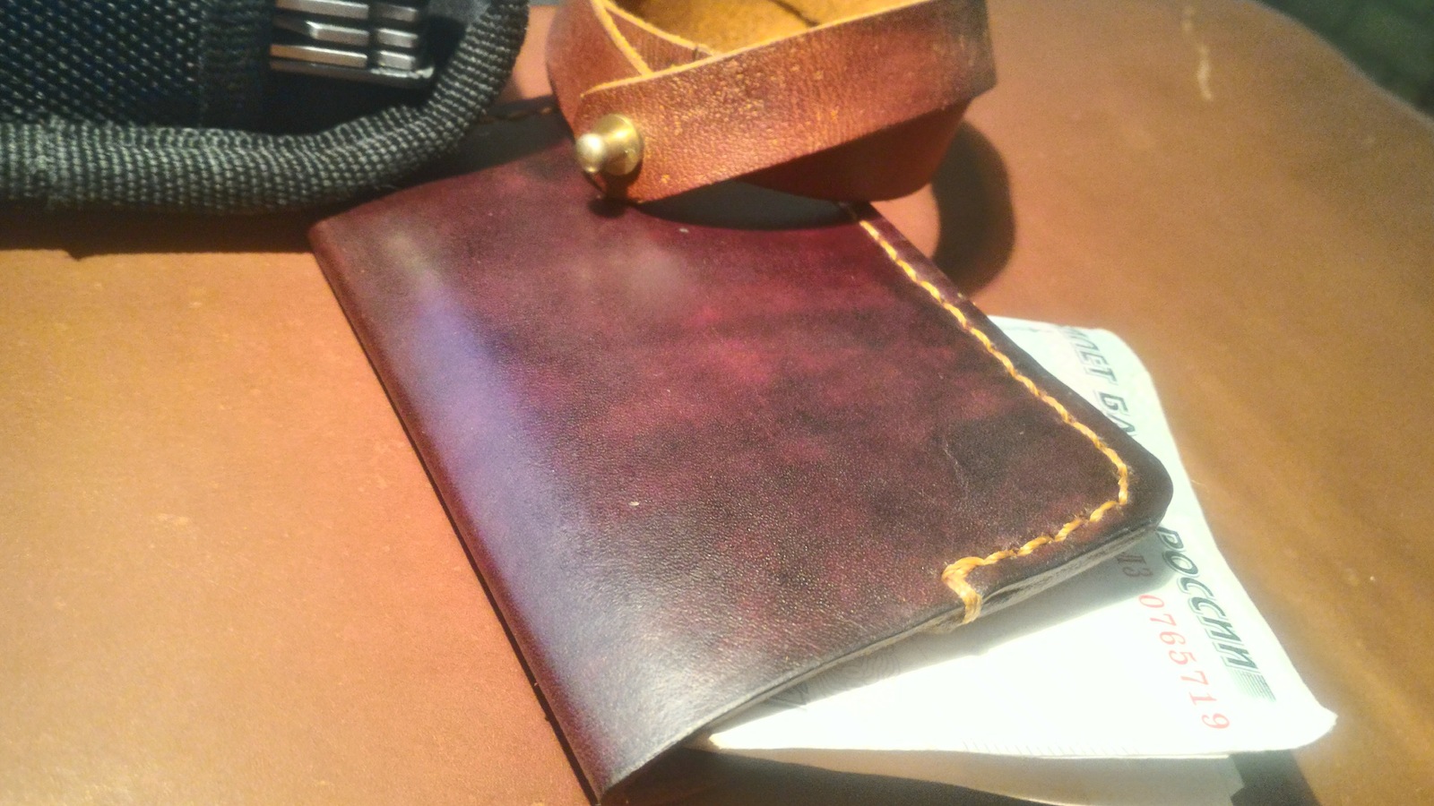 Friday post on Saturday. Two compartment leather cardholder. - Leather, Cardholder, With your own hands, Orenleather, Needlework, Longpost