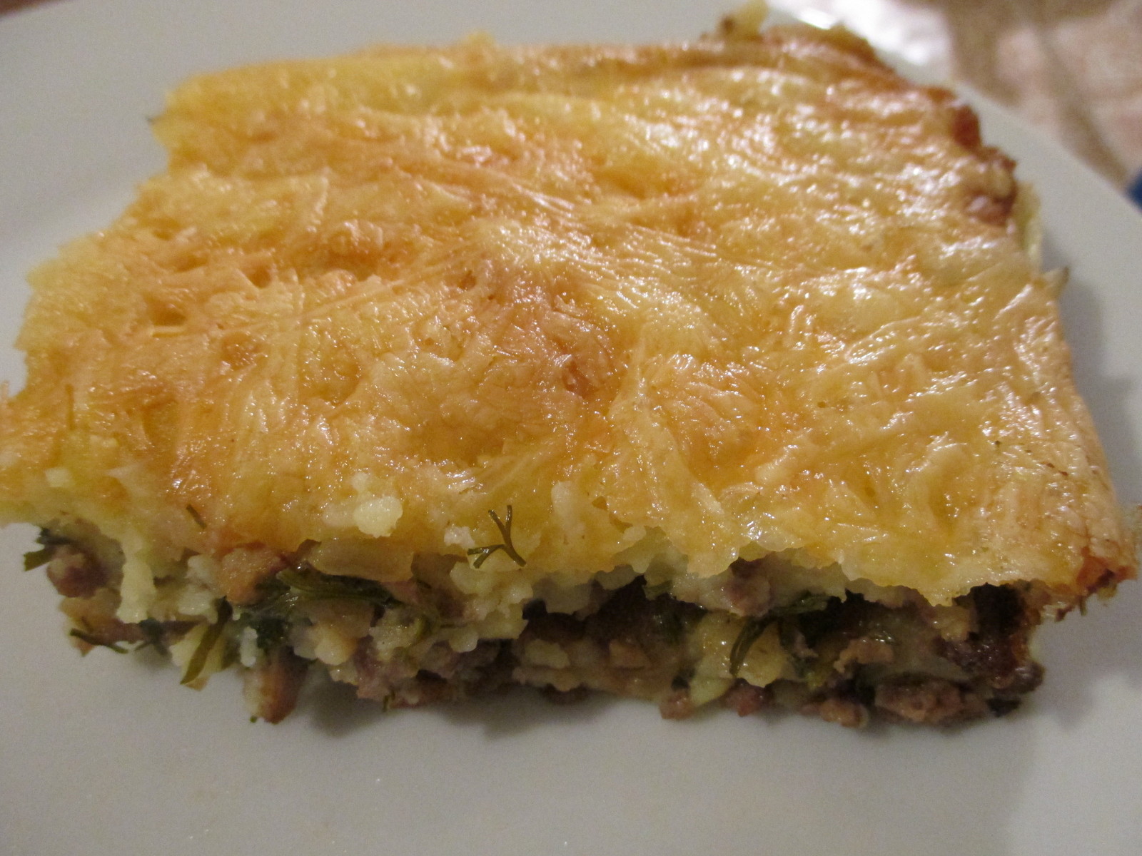 Potato casserole with minced meat and mushrooms - My, Casserole, 