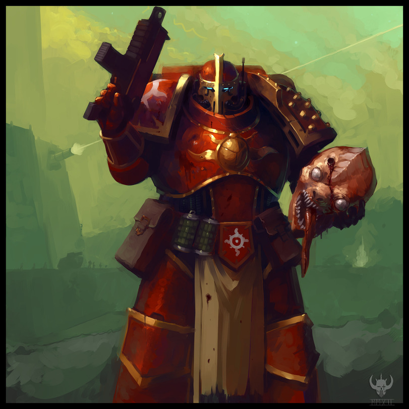 С трофеем - Warhammer 40k, Warhammer 30k, Арт, Thousand Sons