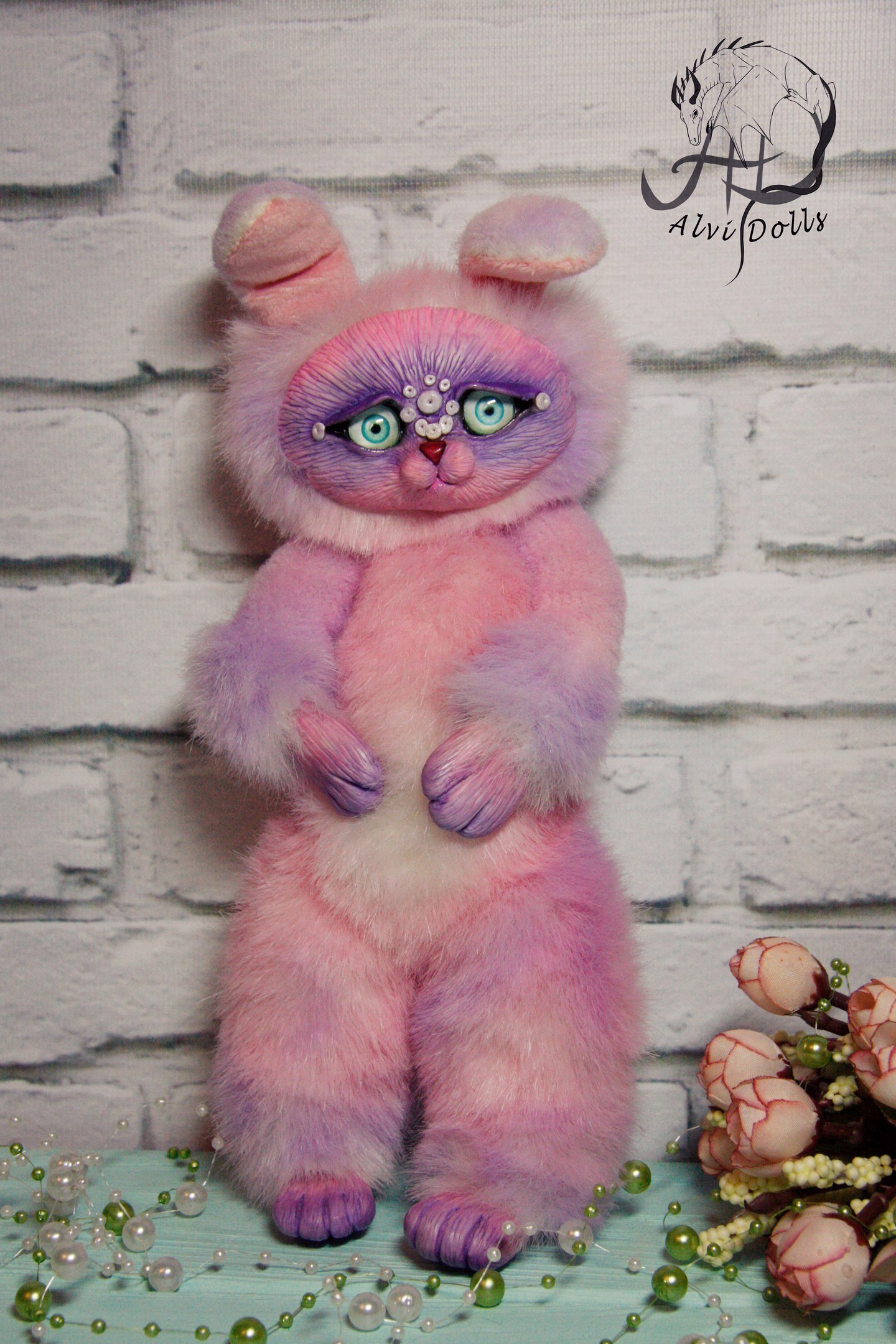 sad bunny - My, Polymer clay, With your own hands, Mixed media, Toys, Needlework, Longpost