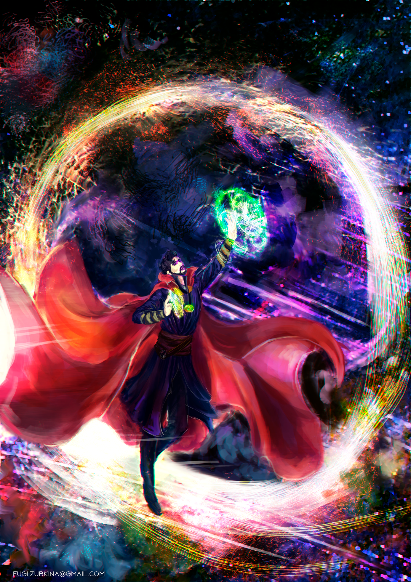 Doctor Strange - My, Drawing, Fan art, Doctor Strange, Jaizub, , Illustrations, Digital drawing, Creation