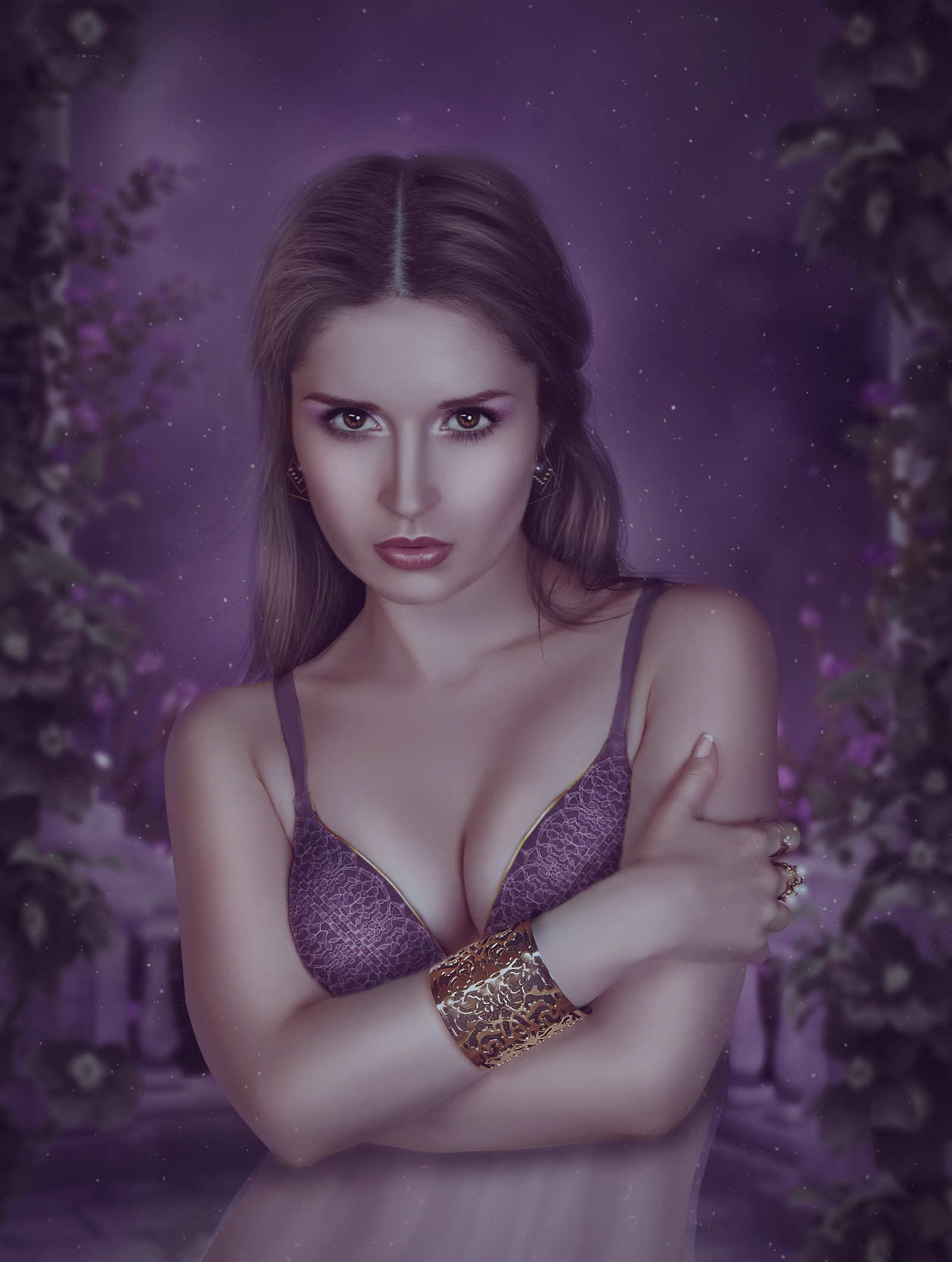 In lilac... - NSFW, Photo, Photoshop, Design, Treatment, Photoart, Longpost, Photomanipulation