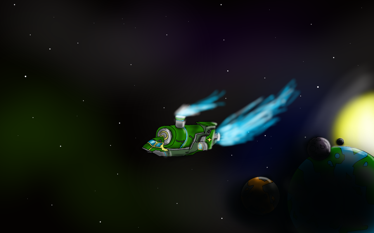 My art - My, Creation, Starbound, Locomotive, Space