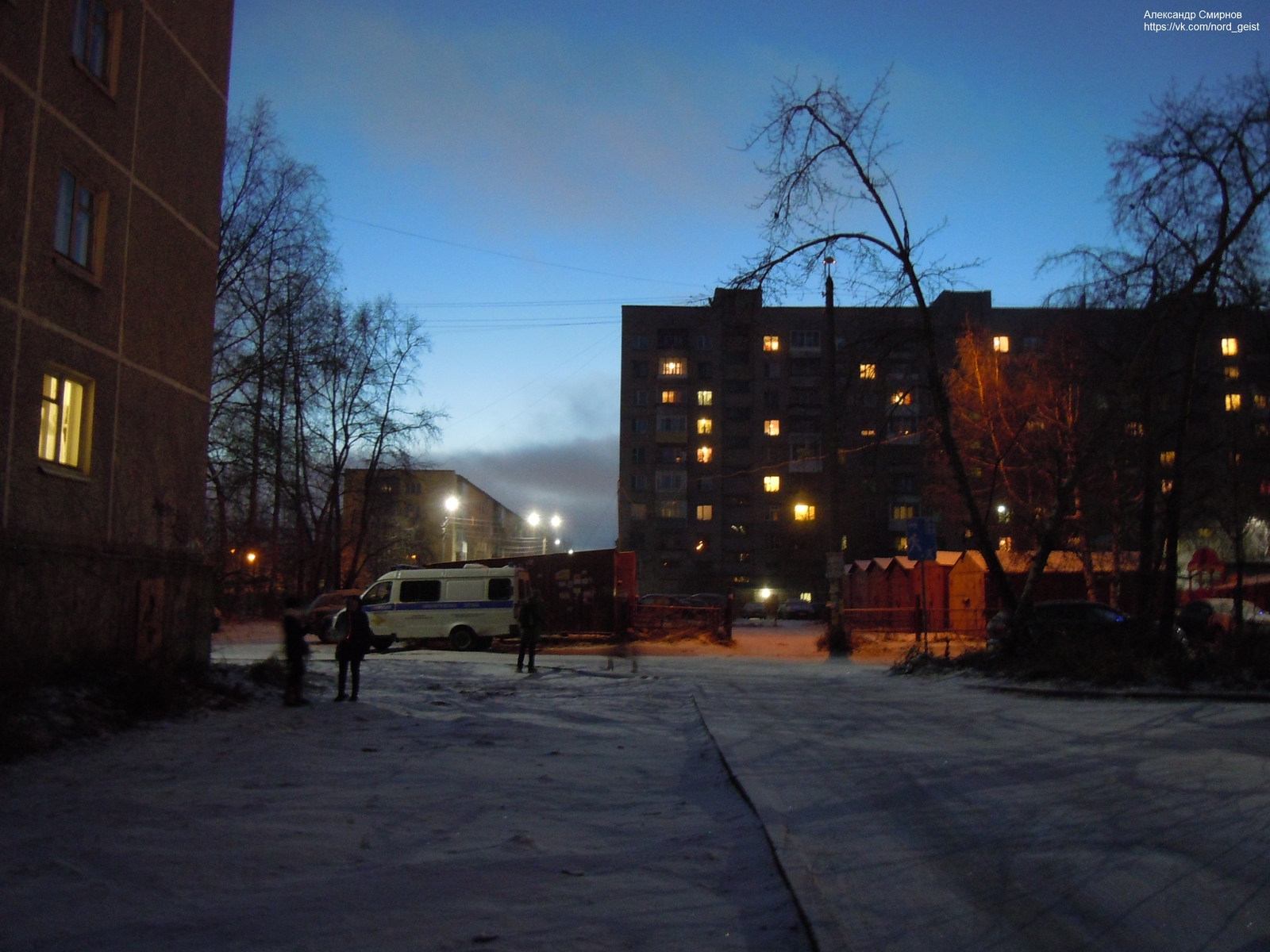 Courtyard - My, Russia, Police, Arkhangelsk, Photo, Evening, Courtyard