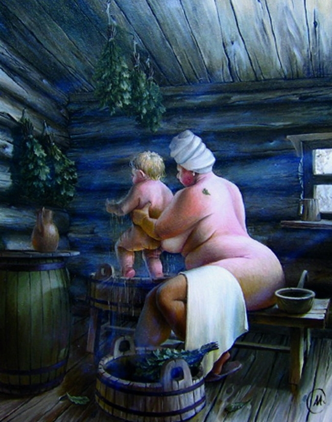 Works of the artist Alexander Ivanov - NSFW, Alexander Ivanov, Painting, Bbw, Plump, Longpost, Fullness