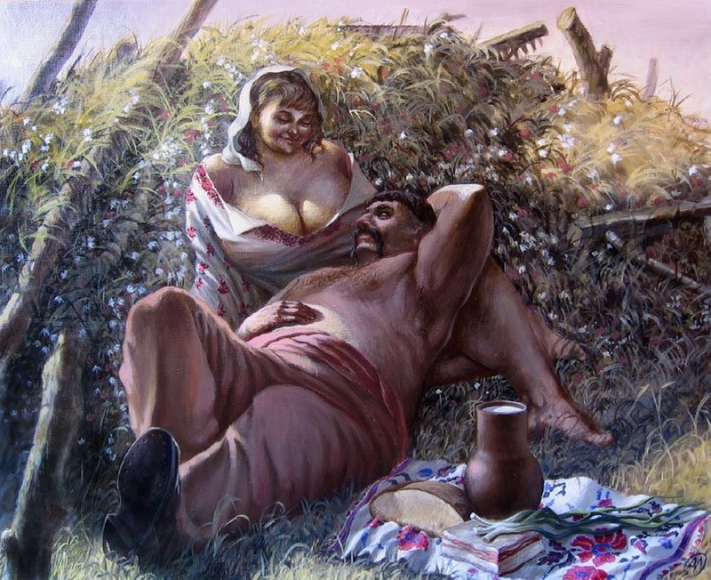 Works of the artist Alexander Ivanov - NSFW, Alexander Ivanov, Painting, Bbw, Plump, Longpost, Fullness