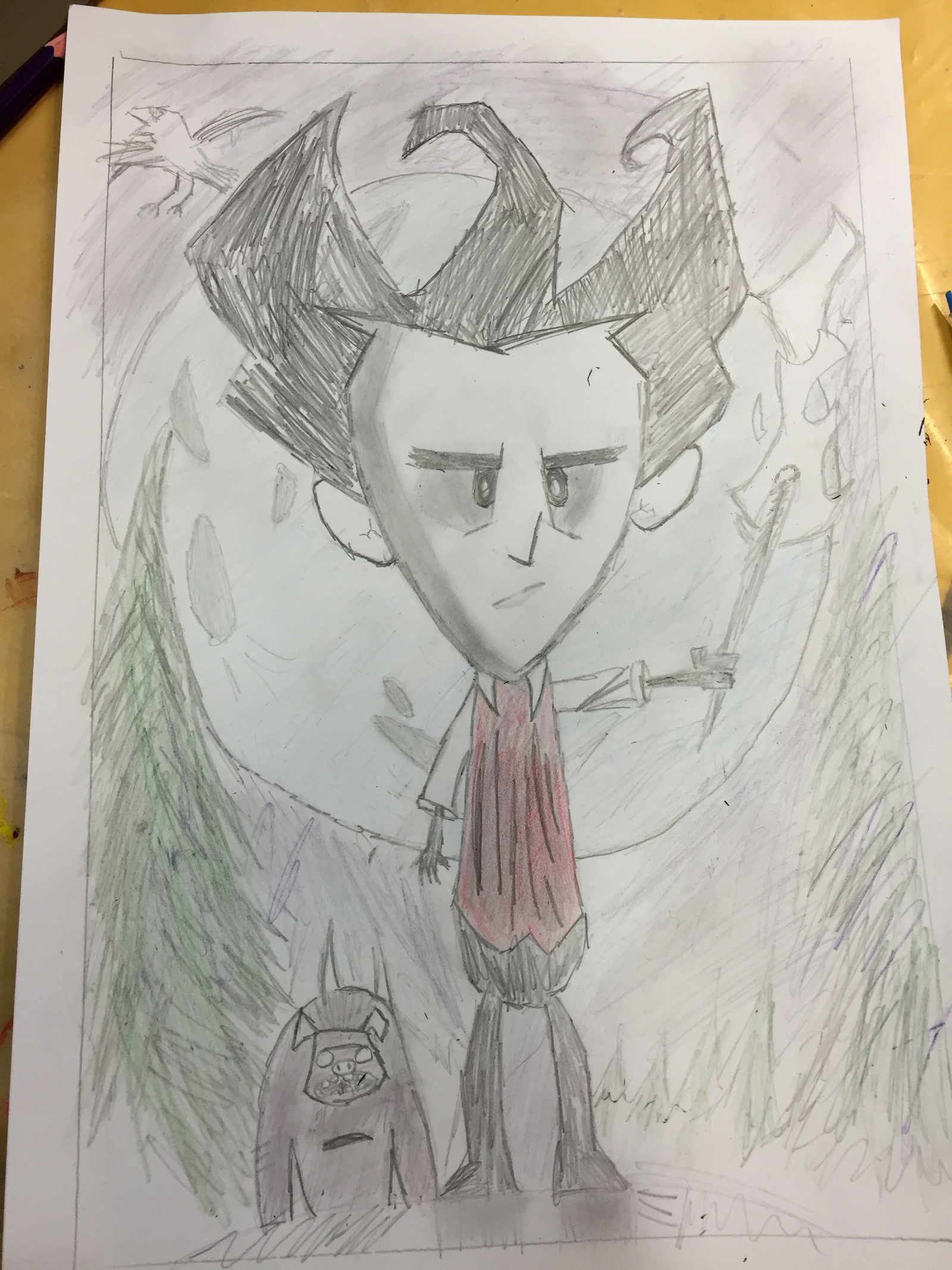 Hello everyone, succumbing to impulse and boredom, I drew Wilson from the game Don't starve. For your judgment - My, Dont starve, Creation, Art