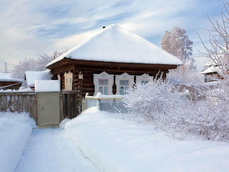 Russian beauty - beauty, Winter, Village, Snow, Longpost, Russia, Not mine