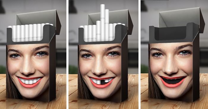 New advertising campaign about the dangers of smoking on the human body - Smoking, Design, Cigarettes