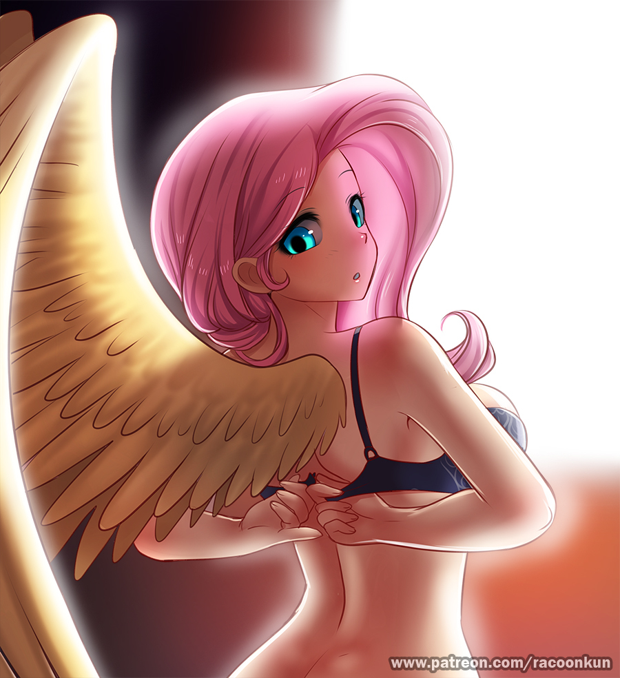 Shy Brassiere - NSFW, My Little Pony, Fluttershy, MLP Edge, Крылья, Racoonkun