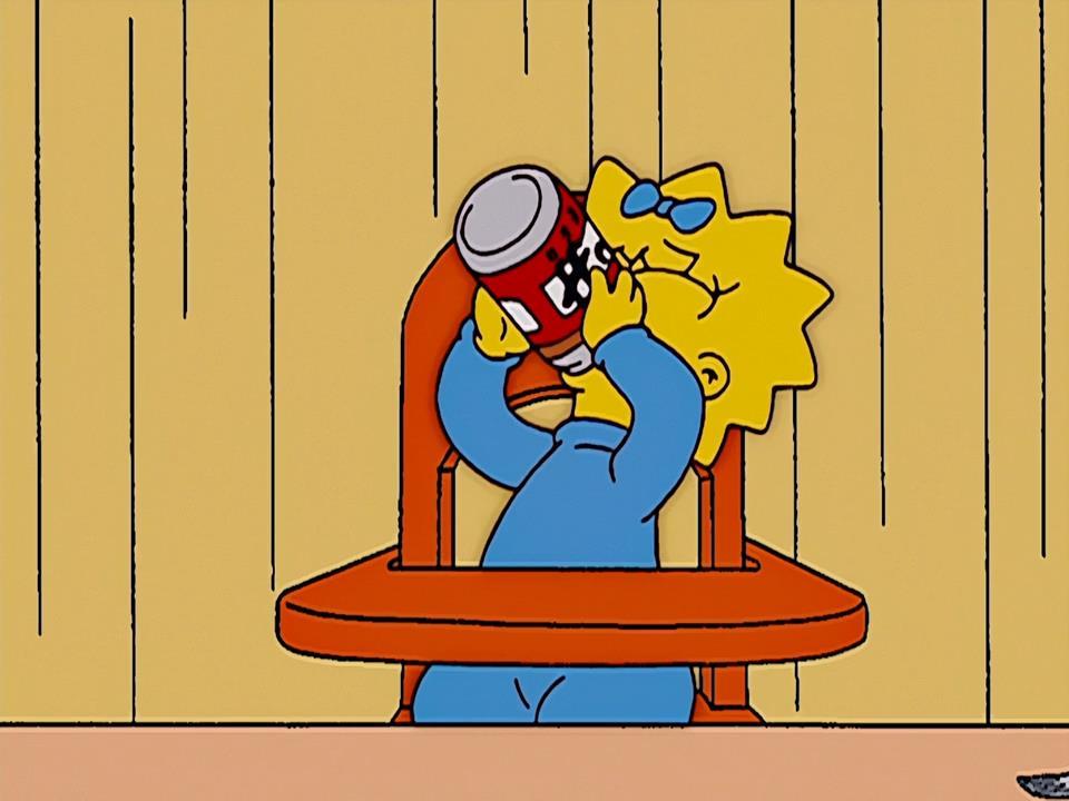 Plans for the weekend - The Simpsons, In contact with, 2x2, Weekend, Beer, Plan, Maggie Simpson, Baby high chair