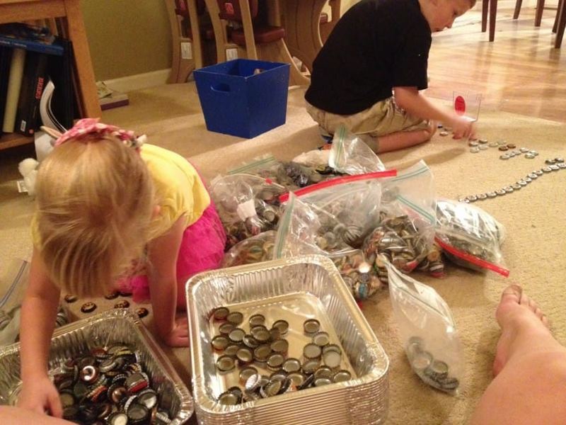 This guy turned a 5 year old bottle cap collection into an amazing table top. - Lids, Table top, Epoxy resin, Longpost