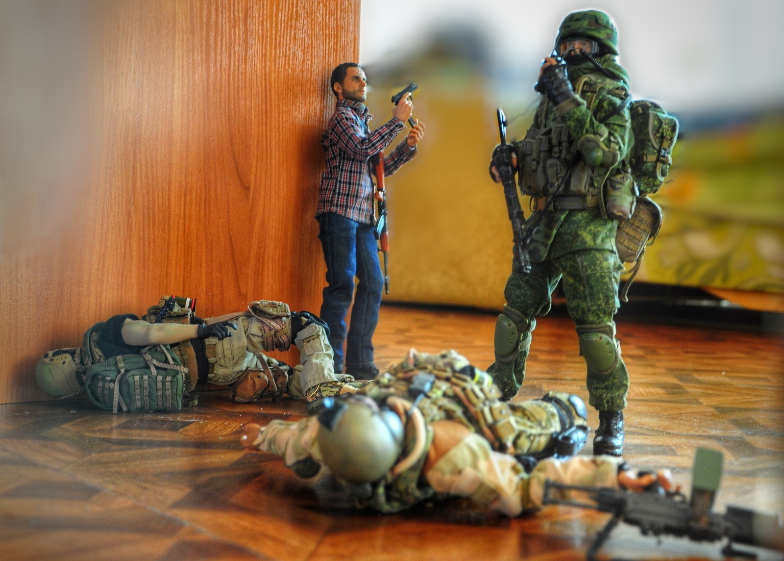 Small soldiers or bedroom ambush - My, Sixth scale, Bruce willis, Airborne forces, Rick Grimes, Longpost