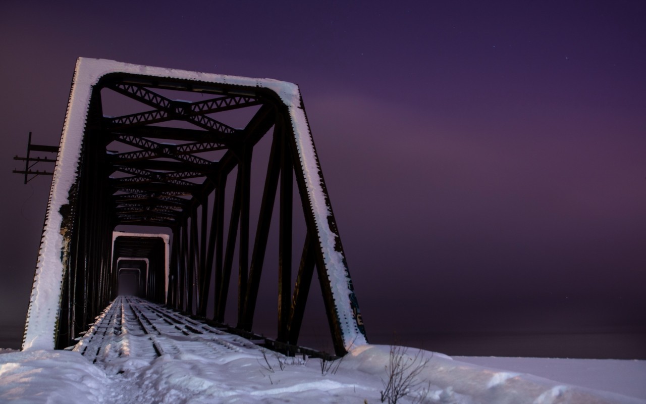 Railroad bridge . - Photo, Winter, Atmosphere, Bridge