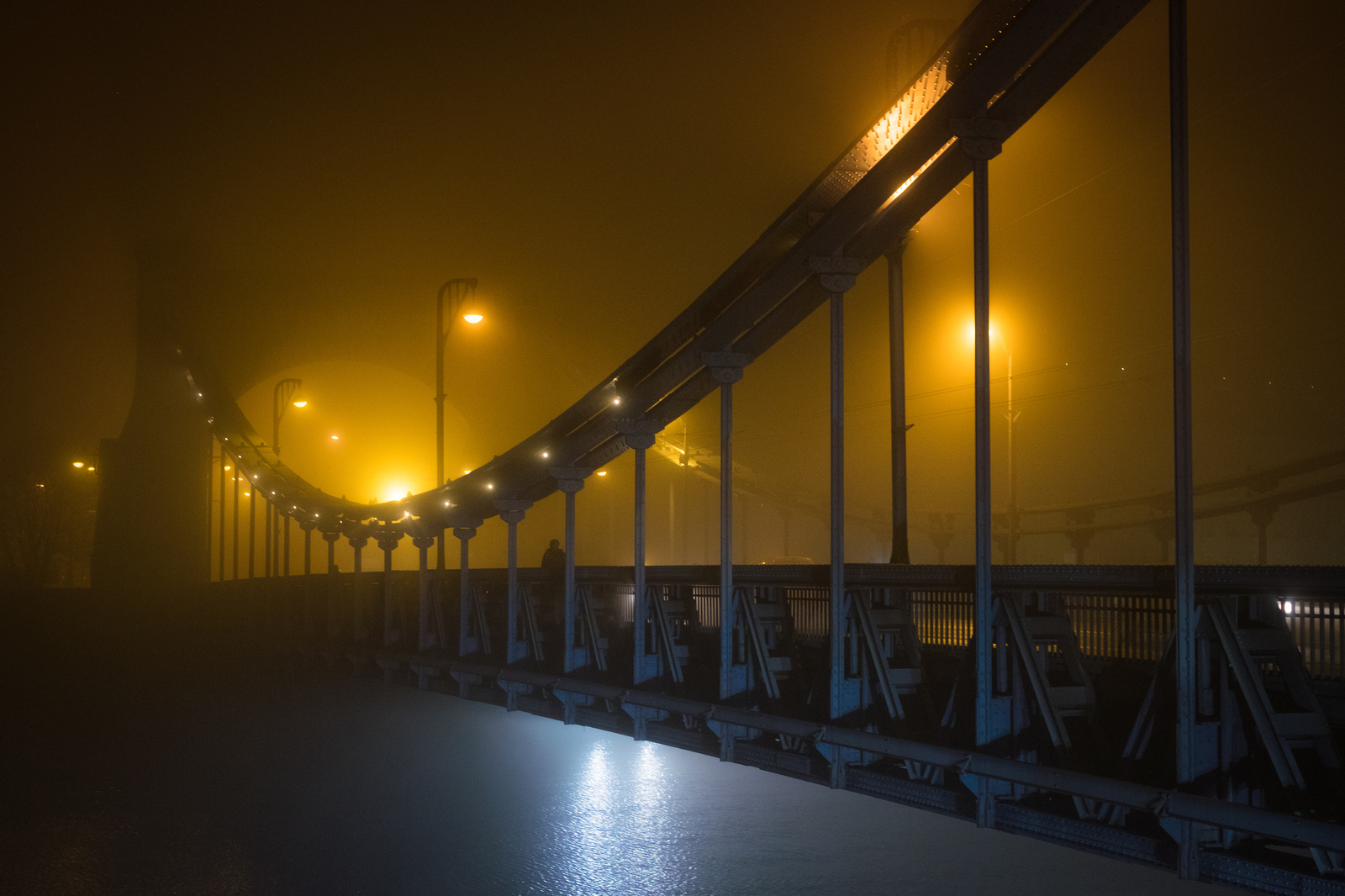 Photo of night Wroclaw (or Breslau) - My, My, Photo, Wroclaw, , Bridge, Reflection, Longpost