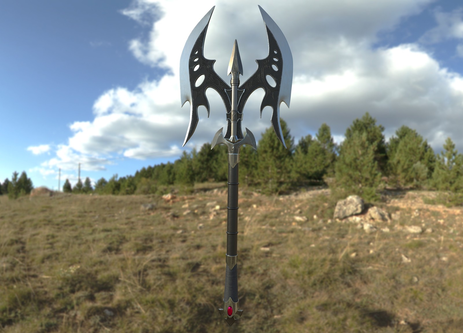 Ax 3D model (3ds max, Substance Painter) - My, 3DS max, Axe, Fantasy, Friday, Art, Longpost