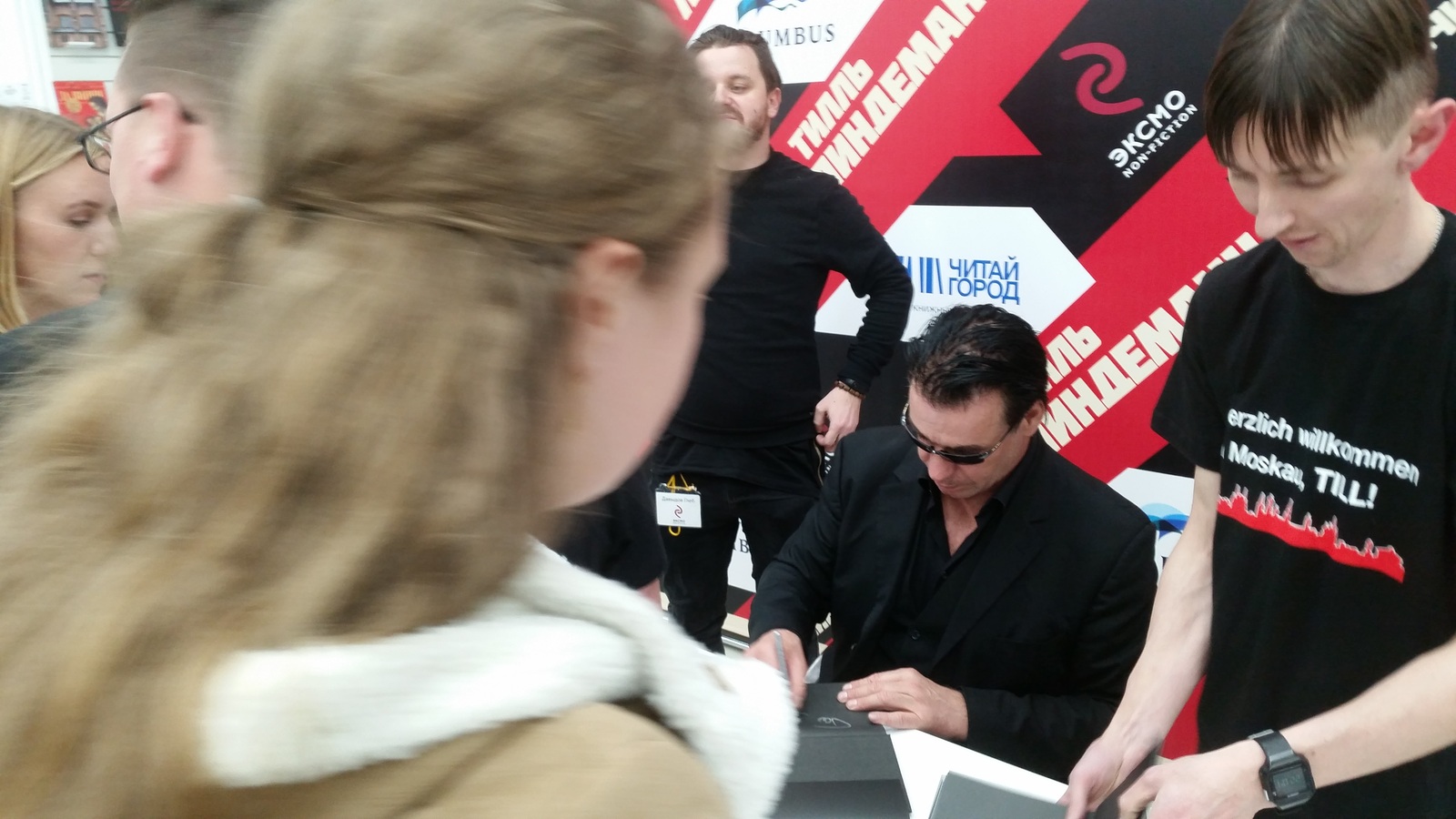 Till Lindemann signed autographs on his books yesterday - My, Till Lindemann, Books, Autograph, Longpost