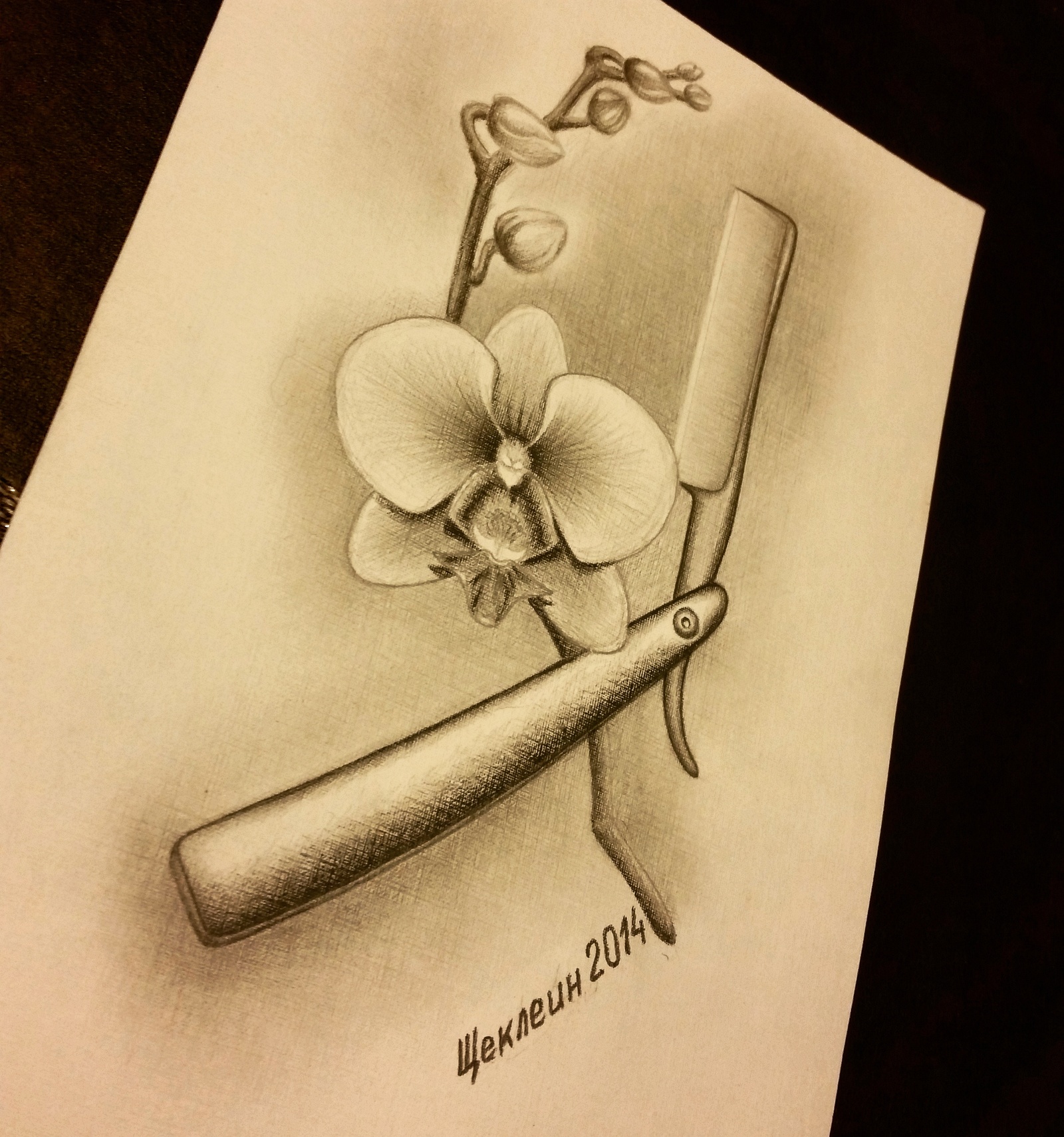 flower and blade - My, Drawing, Pencil, Flowers, Blade, Sketch