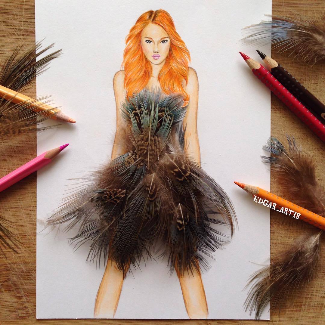 Dresses by Edgar Artis. - Edgar Artis, Creation, Beautiful, The dress, Feathers, Оригинально, Longpost