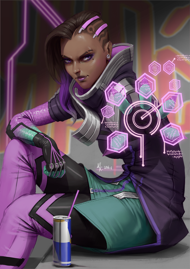 Sombra - Арт, Игры, Overwatch, Sombra, Souracid