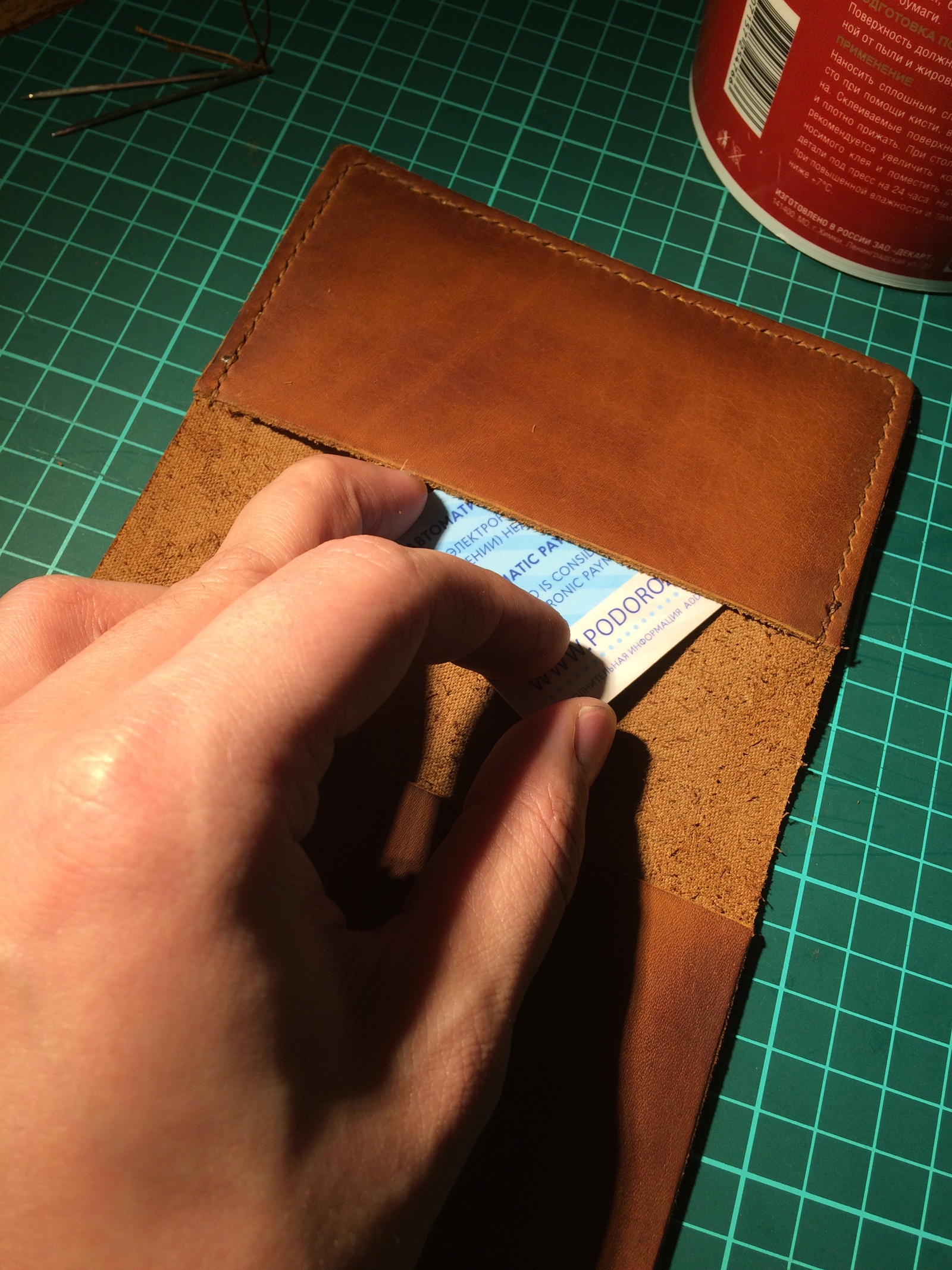 How do I make a passport cover? DIY) (Part 3) - My, My, Leather, Longpost