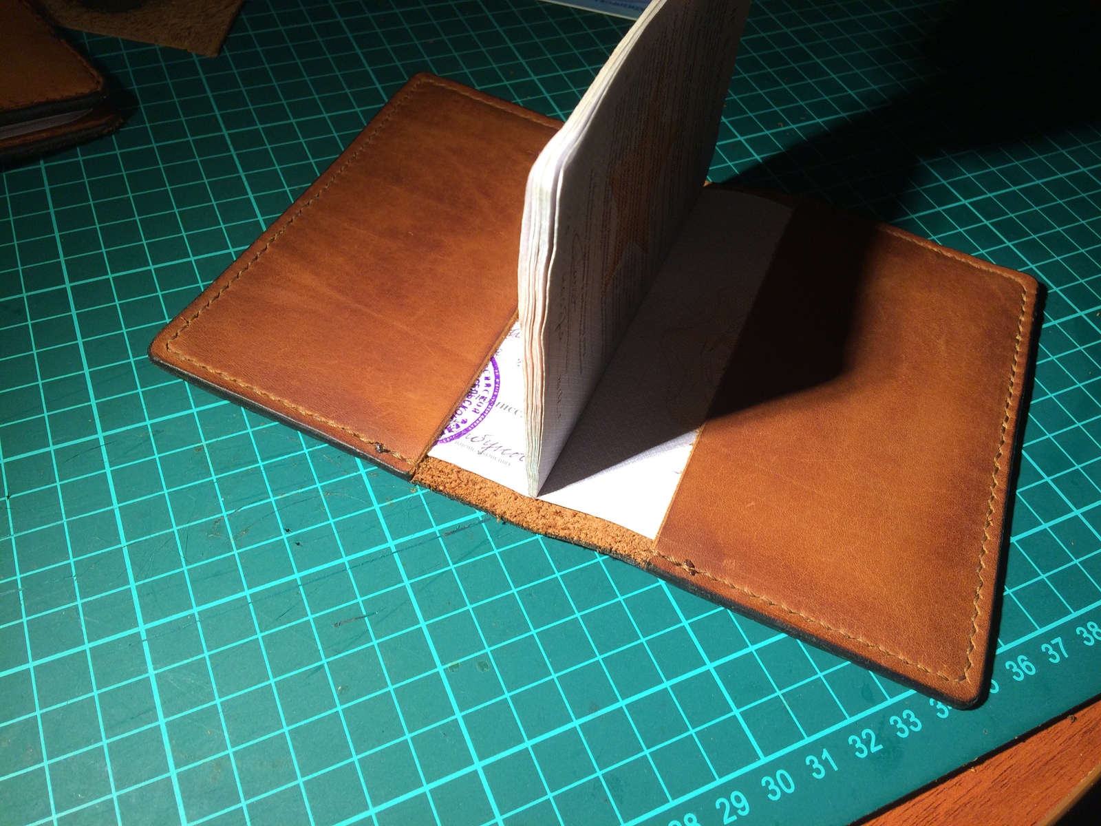 How do I make a passport cover? DIY) (Part 3) - My, My, Leather, Longpost